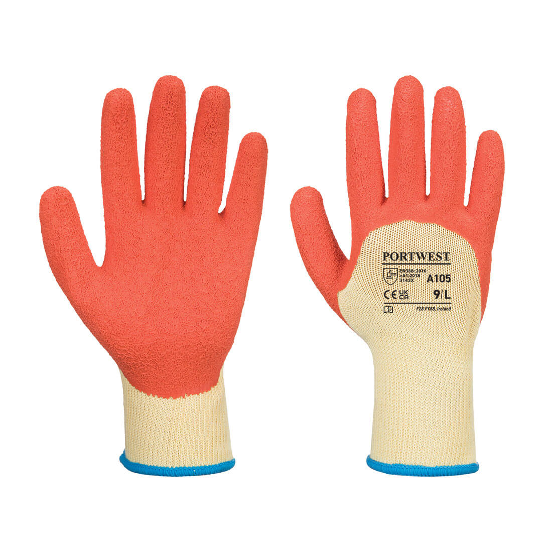 A105 - Tough Grip handske - Gul/Orange