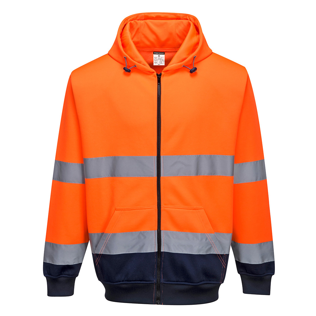 2 farvet lynlås cardigan sweat - Orange/Marine