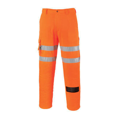 Hi-Vis Jernbane Bukser, Orange med ekstra længde